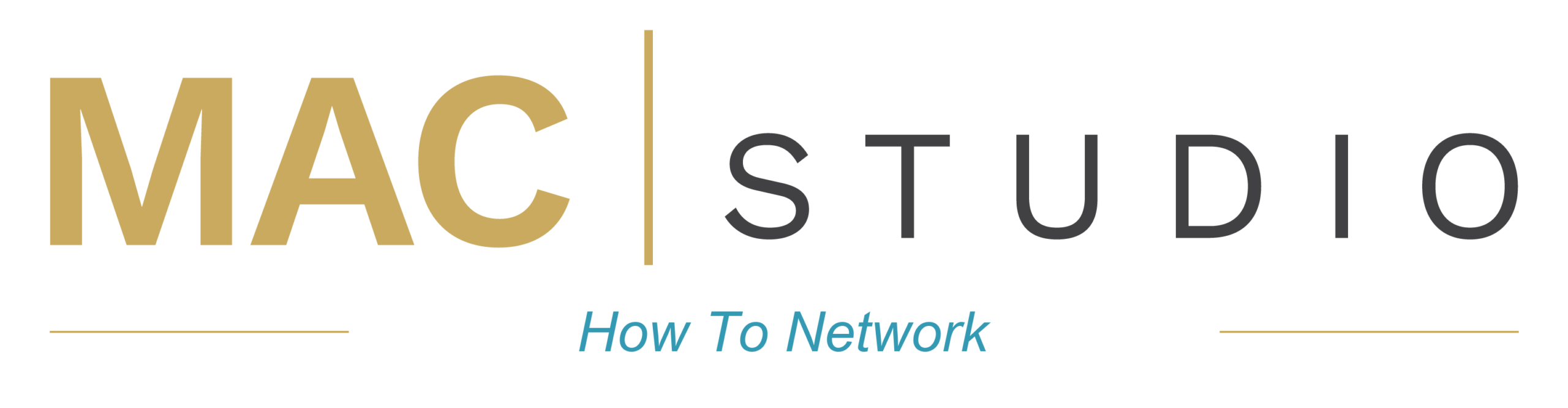 Mac Studio logo with “How To Network” written below in blue italic text on a white background.